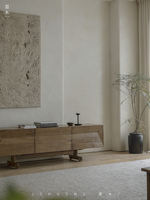 wood: Japanese wabi-sabi style TV cabinet, homestay hotel designer, old wood, retro living room, Japanese solid wood furniture thumbnail 3