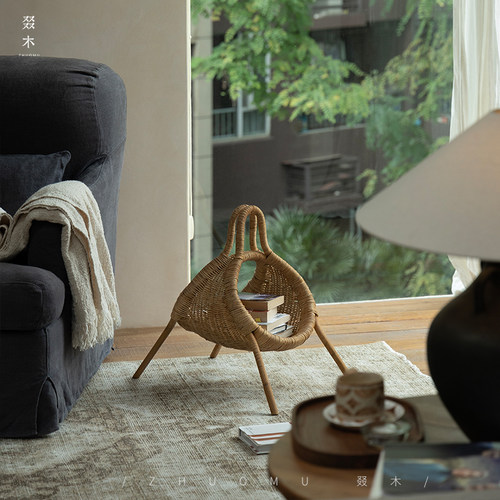 叕木印尼真藤杂志置物篓