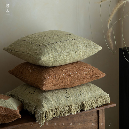 叕木侘寂风纯棉抱枕沙发靠枕