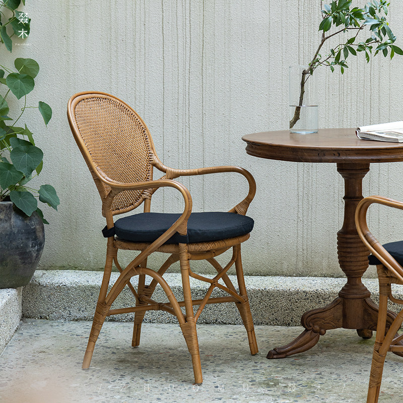 叕木|东南亚藤艺\南洋复古侘寂风植物天然真藤民宿餐厅藤编餐椅,住宅家具,餐椅,淘宝优惠券,粉丝福利购,淘宝优惠卷