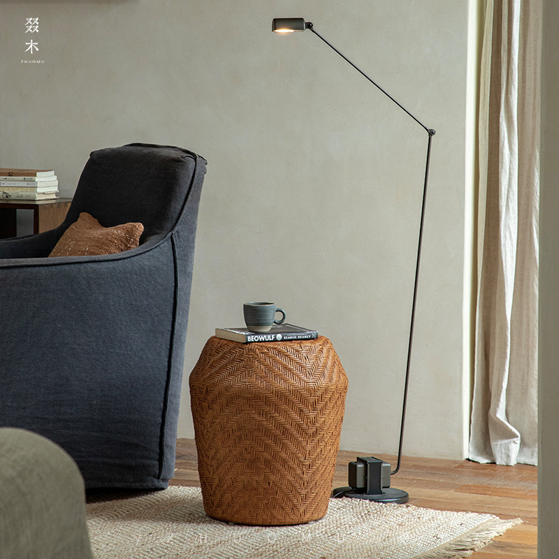 叕木|东南亚藤艺\侘寂自然风藤编鼓凳沙发边几民宿圆凳化妆鼓墩