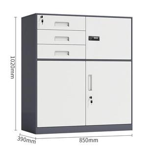 钢制办公文件柜铁皮柜密码锁活动柜桌下收纳柜矮柜床头柜小柜子