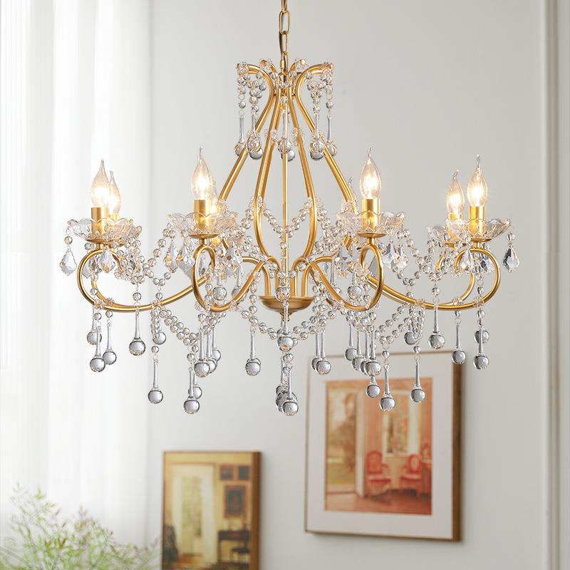 法式水晶吊灯 美式餐厅吊灯复古艺术灯具设计师款客厅主灯卧室灯