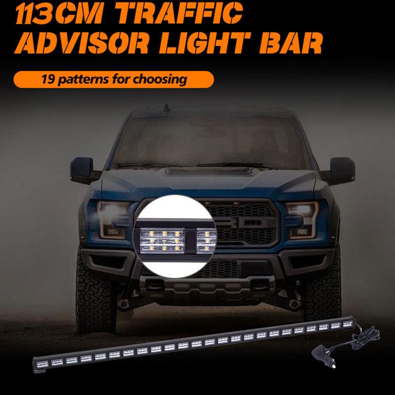 45英寸72LED爆闪长条警示灯 交通频闪信号杠灯 12-24V车顶棍灯