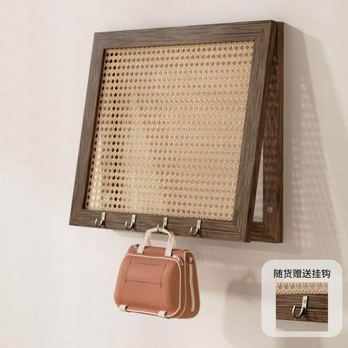 实木中古风电表箱遮挡装饰画盖板弱电箱遮丑带挂钩新中式电箱改造