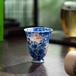 景德镇青花釉里红陶瓷主人杯单杯手绘万花闻香杯品茗杯功夫茶杯