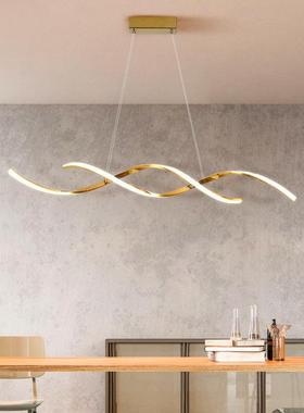 北欧极简艺术吊灯创意轻奢餐厅吧台后现代设计师前台led长条吊灯
