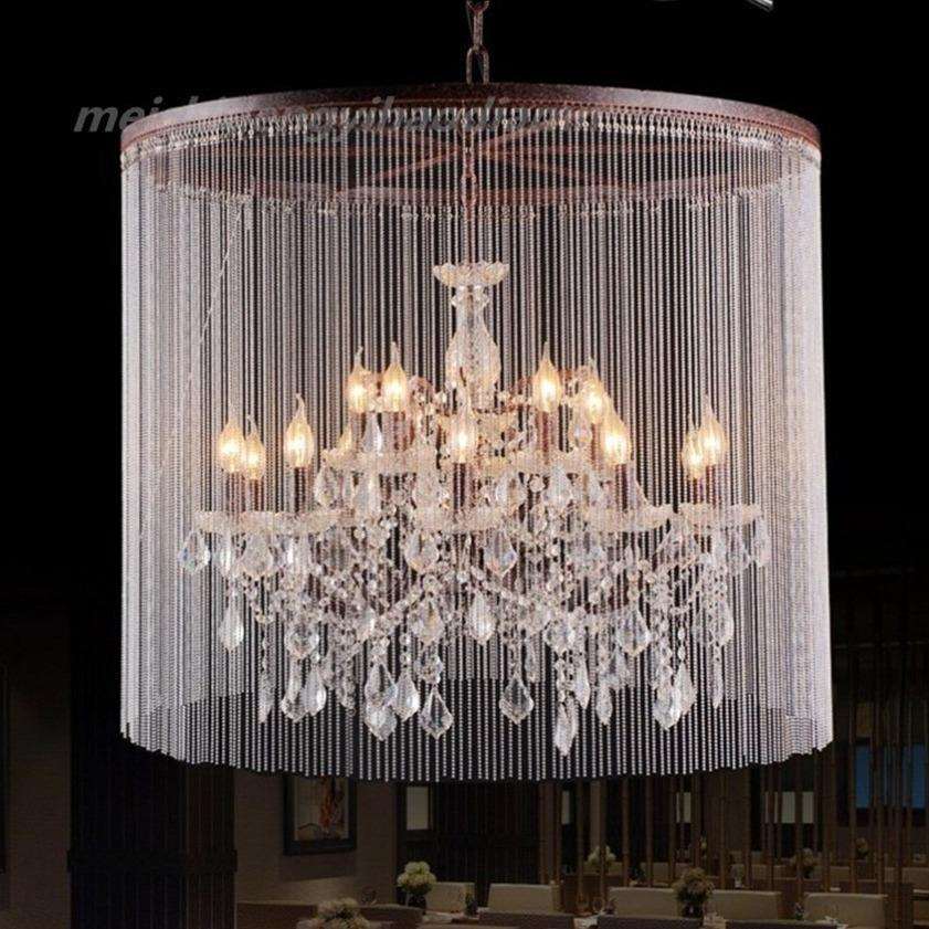 美式复古圆形灯 创意餐厅卧室酒店珠帘铁艺工程别墅工程水晶吊灯