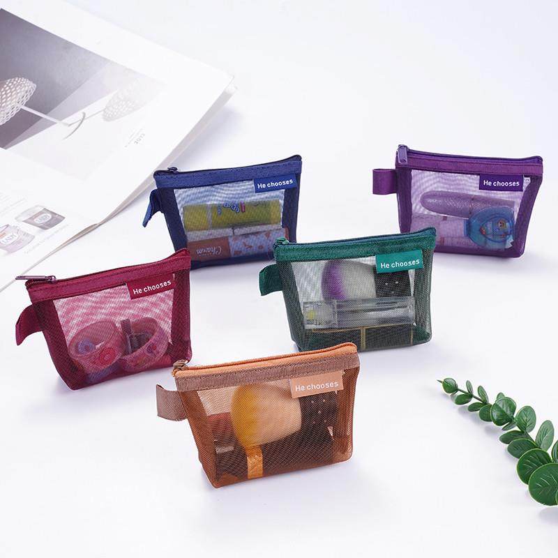 简约尼龙立体三角网纱零钱包复古色钥匙包卡片包零钱袋透明收纳袋,箱包皮具/热销女包/男包,钱包,淘宝优惠券,粉丝福利购,淘宝优惠卷
