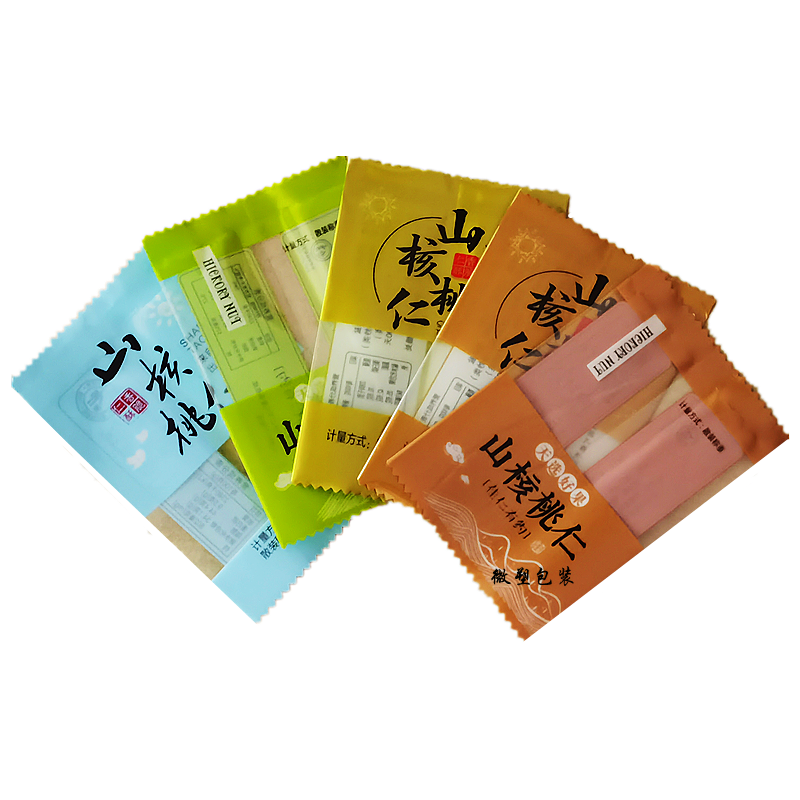 新款通用版试吃塑料袋山核桃仁零食特产迷你小包装袋子三角包促销