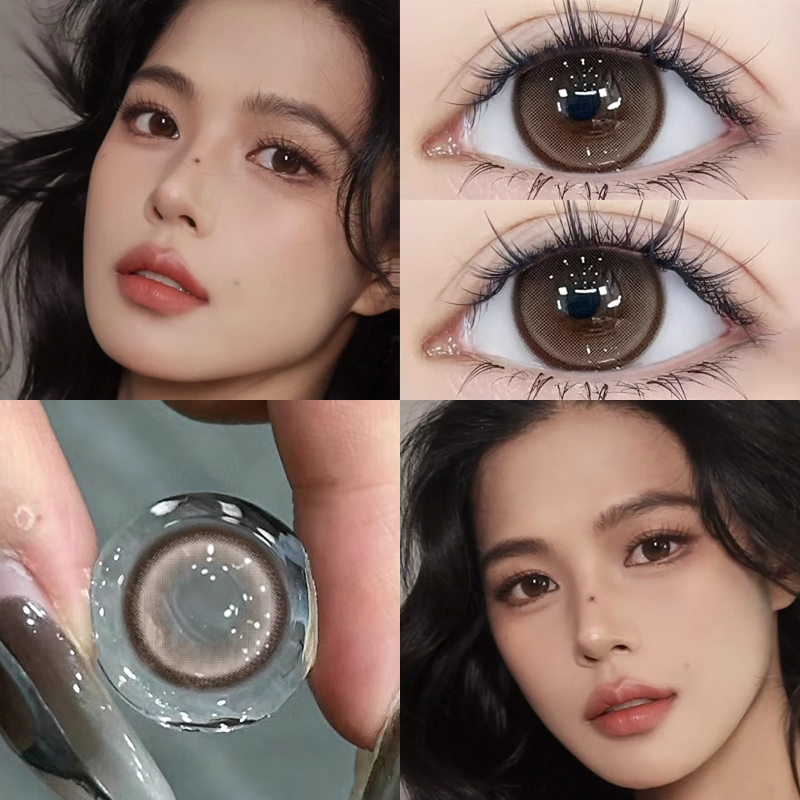 一颗苹果棕色美瞳日抛隐形眼镜近视带度数10片装正品6st