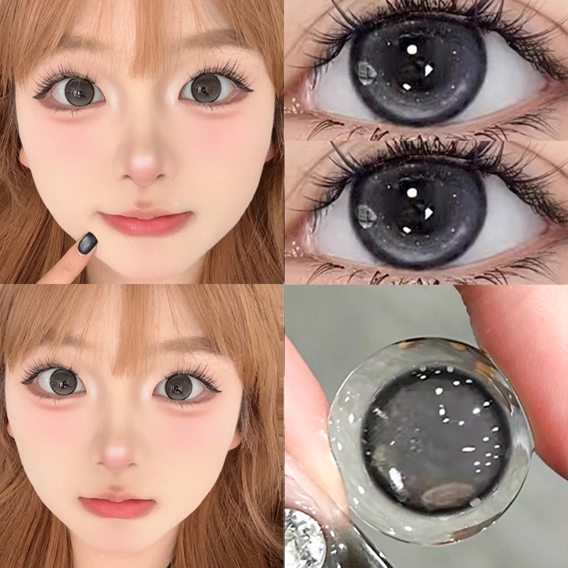 olens美瞳琉璃泪光灰同款半年抛大直径显色隐形眼镜带度数3tb
