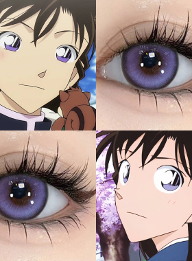 毛利兰cos美瞳半年抛紫色名侦探cosplay年抛漫展彩色隐形眼镜7ST