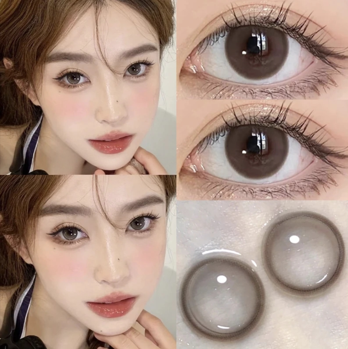 sweet美瞳奶油水光沦陷红酒祭半年抛大直径隐形眼镜6st