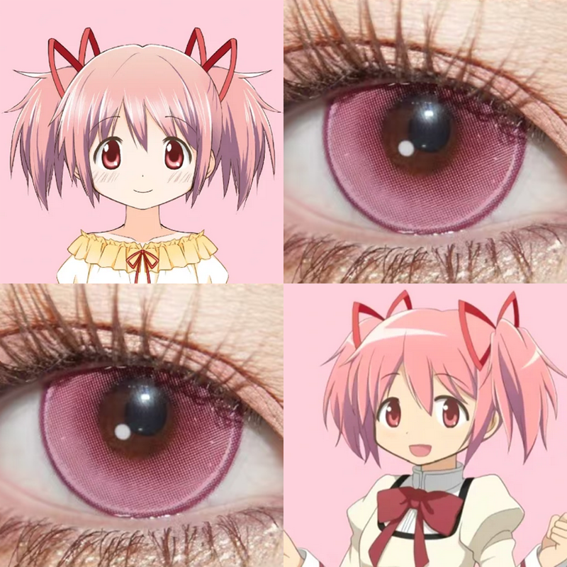 鹿目圆cos美瞳半年抛魔法少女大直径隐形眼镜漫展三明治工艺3tb