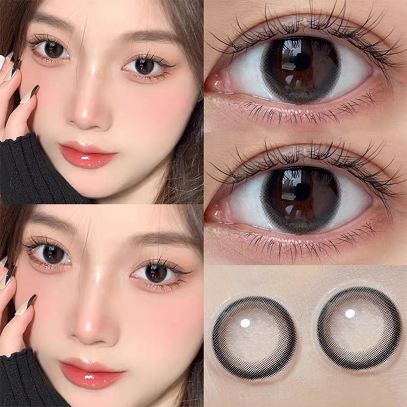 咖啡定律黑】美瞳simo半年抛两片黑色自然款小直径带度数美瞳6tb