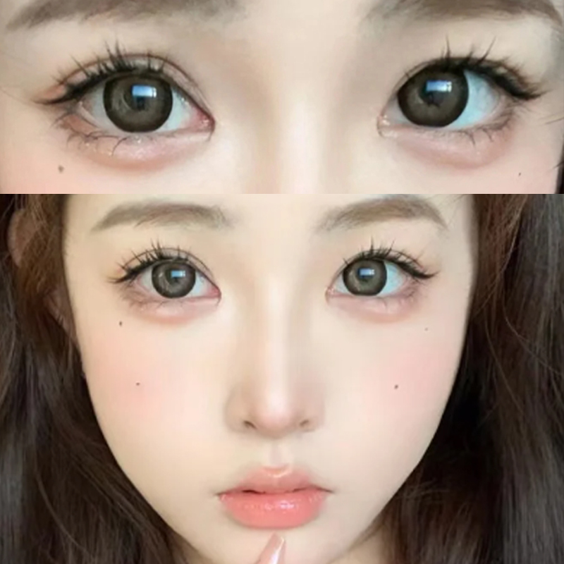 himi美瞳甜栗棕日抛十片装黑不溜秋大小直径隐形眼镜6tb