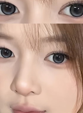 亚麻蓝】美瞳韩系秋冬新款半年抛两片装大小直径蓝色粗锁边6tb