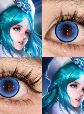 王昭君cos美瞳日抛蓝色王者荣耀水水冰月波崽糕蓝出道日蓝显贺ah