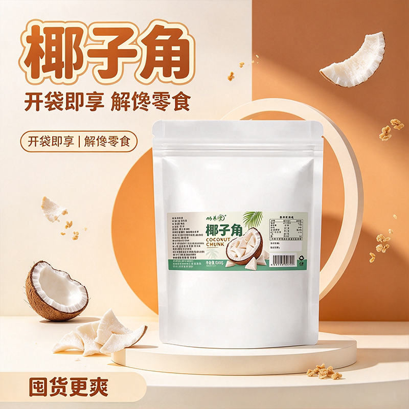 蜗养堂椰子角椰子肉块椰子片干休闲零食正宗海南椰子果巨好吃的FC