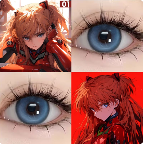 明日香新世纪福音战士神乐cos美瞳蓝色大小直径隐形眼镜正品6tb