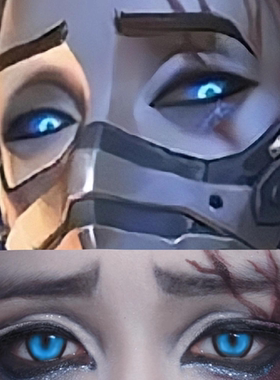 隐士典狱长cos美瞳半年抛第五人格蓝色黑锁边混血显色隐形眼镜7ST