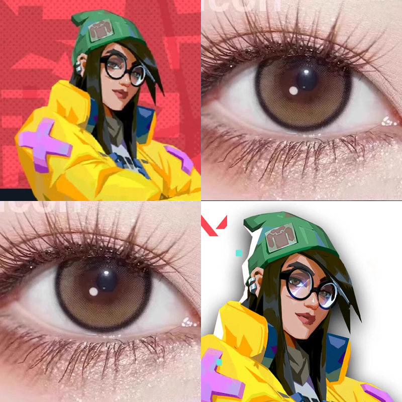 无畏契约奇乐COS美瞳纯爱甜棕小肉桂薄荷甜棕土豆脑袋显色棕婷AH