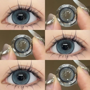 水蓝色】barrieyes美瞳半年抛大小直径彩色隐形眼镜有度数6tb