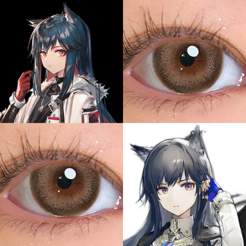 德克萨斯cos美瞳日抛一次性明日方舟橙橘色小大直径隐形眼镜3ST