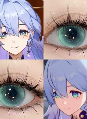 知更鸟cos美瞳半年抛绿色崩坏星穹铁道混血显色大直径隐形眼镜5ST