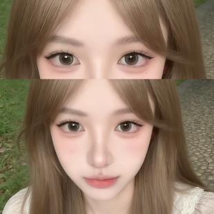 格陵兰苔原美瞳绿色橄榄皮半年抛两片装小直径可可糖隐形眼镜6tb