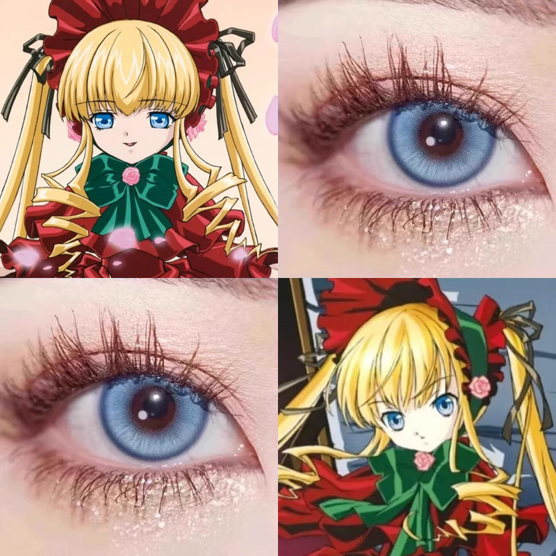 真红cos美瞳蔷薇少女萤火蔚蓝星辰泪蓝酸Q蓝莓芋圆浅蓝显色蓝婷AH