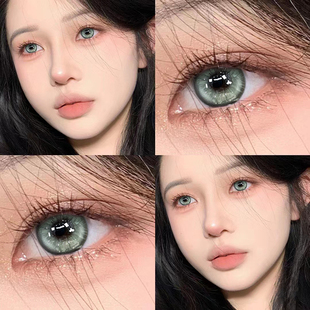 日抛系列】美瞳莱琳青灰盐湖猫眼彩色隐形眼镜10片装绿色显色6st
