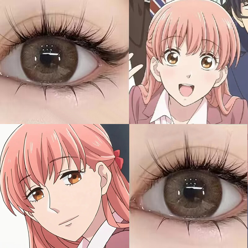 桃濑成海cos美瞳阿宅的恋爱真难半年抛棕色大直径隐形眼镜显色8ST