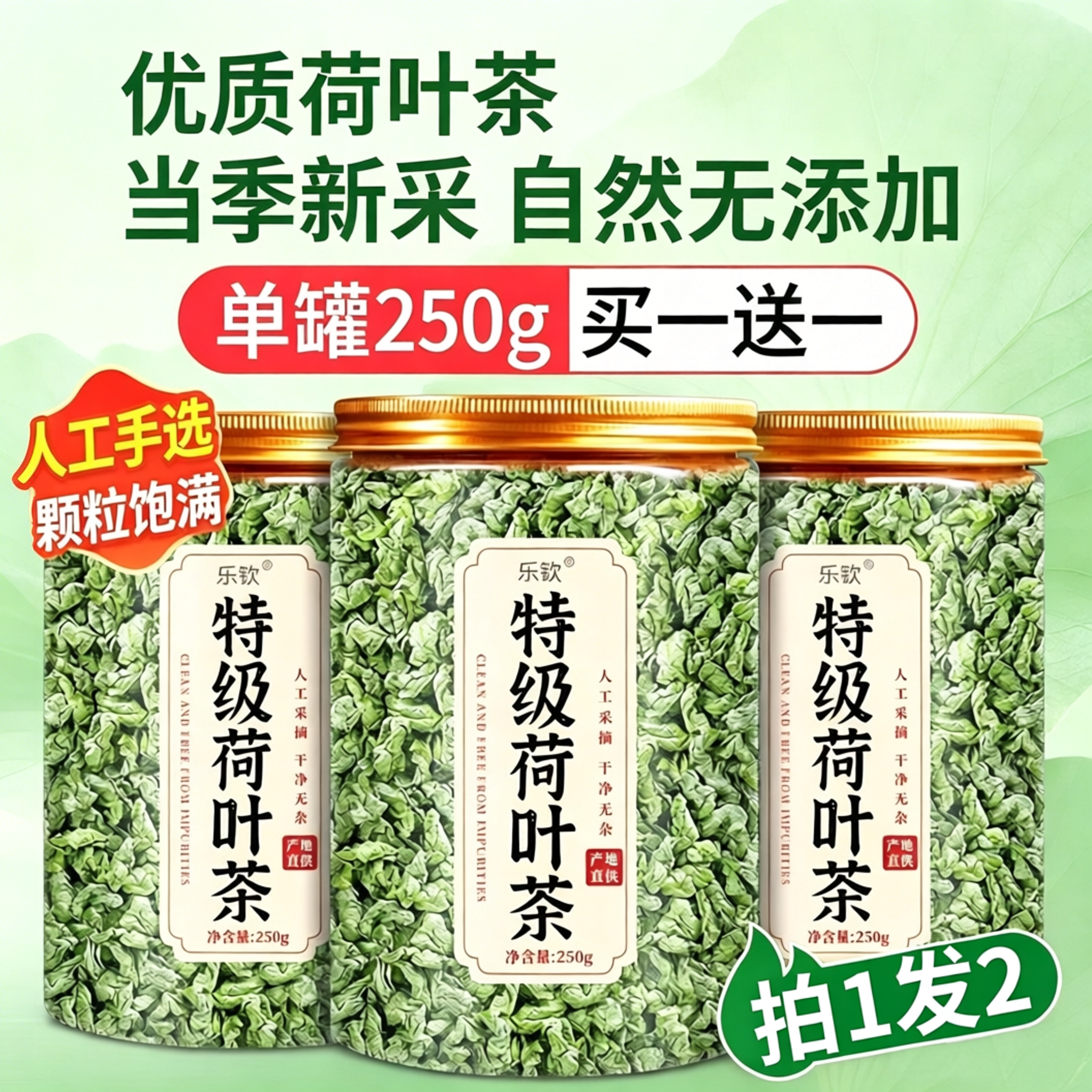 特级荷叶茶官方旗舰店正品去湿气重排毒健脾养胃调理祛湿茶1yb