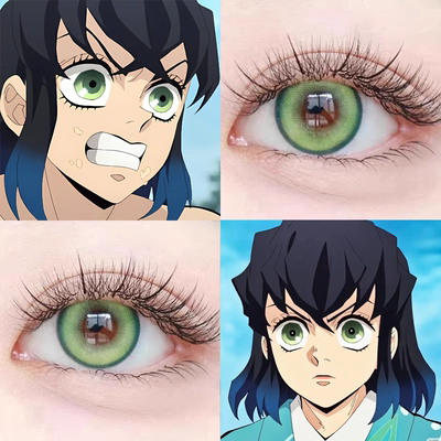 嘴平伊之助cos美瞳日半年抛鬼灭之刃玉绣球风灵珠波崽糕绿舒bs