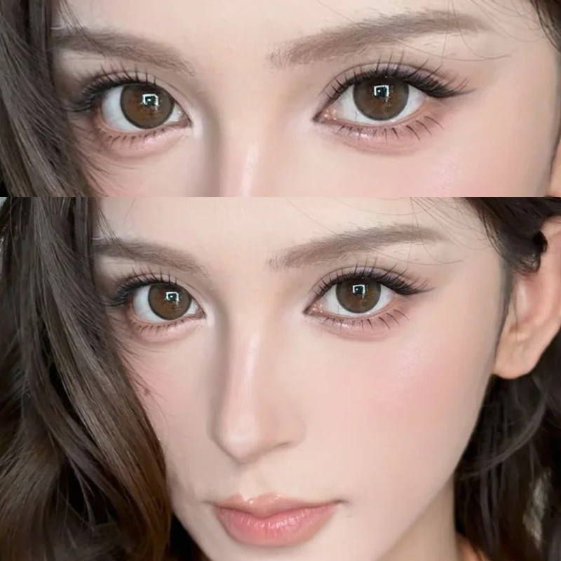 黑莓芙芙美瞳半年抛混血大直径棕色纯欲带度数同款隐形眼镜8tb