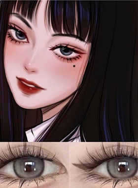 富江cos美瞳日抛10片装一次性灰色漫展角色扮演彩色隐形眼镜6ST