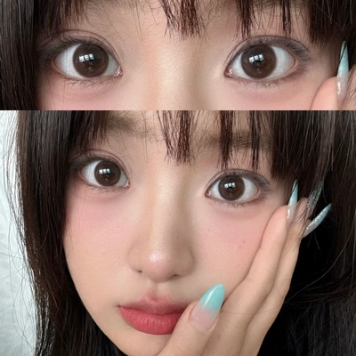 甜巧时刻美瞳半年抛两片装无锁边融瞳自然大小直径隐形眼镜6tb