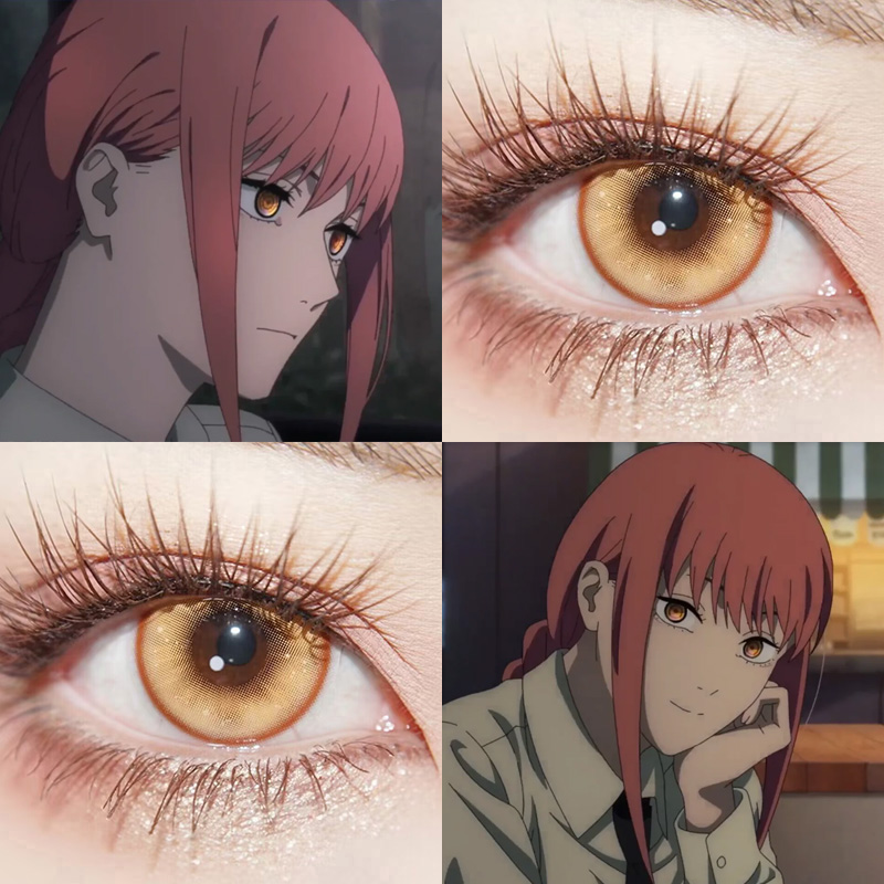 玛奇玛COS美瞳电锯人雪域金棕塞壬泉黄金魔法花魁咲显色橘棕黄AH