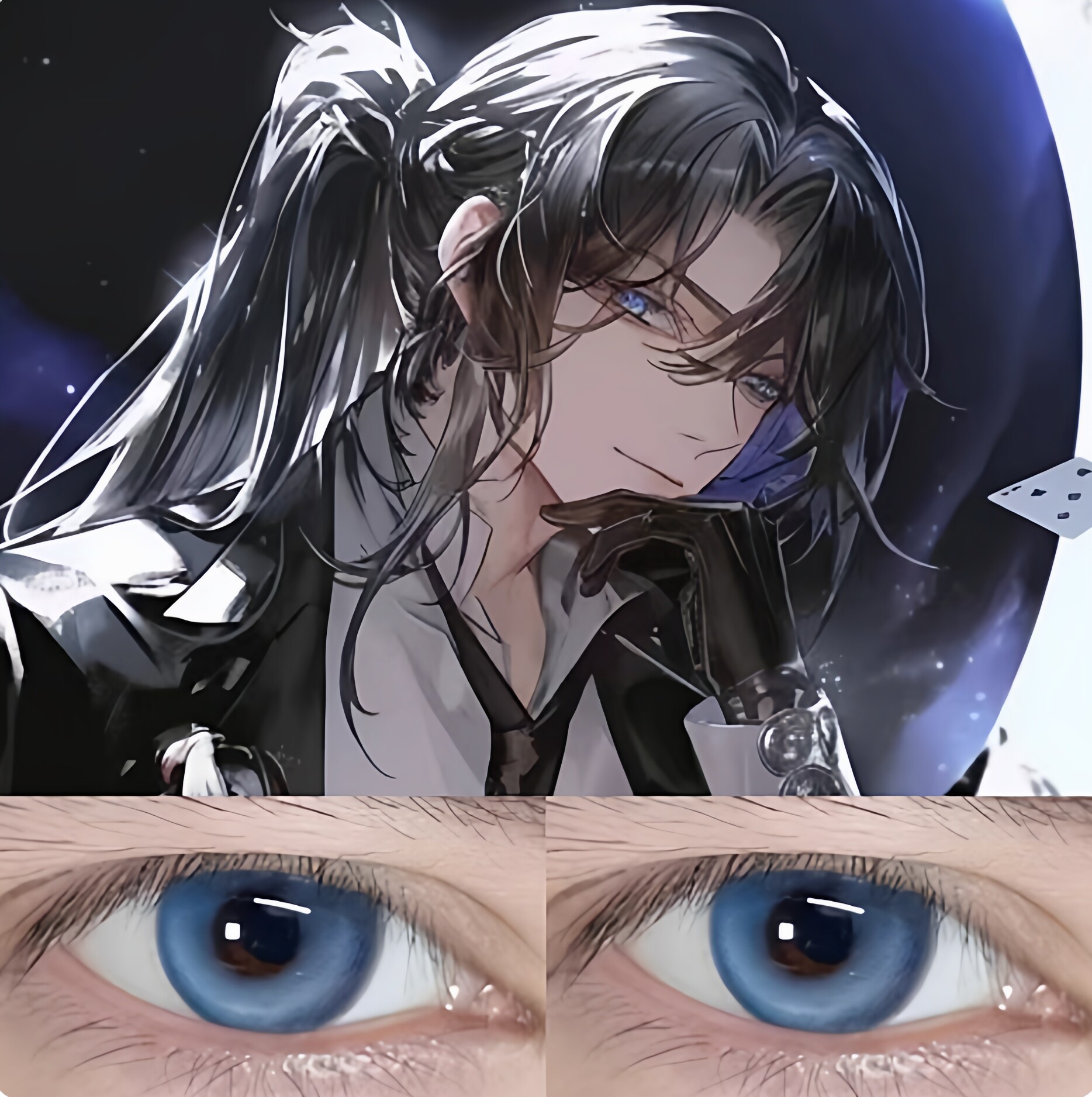 白六cos美瞳白柳半年抛蓝色cosplay年抛正品漫展彩色隐形眼镜6st