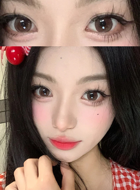 toppo柏林少女美瞳半年抛﻿大直径棕色同款三明治工艺隐形眼镜3ST