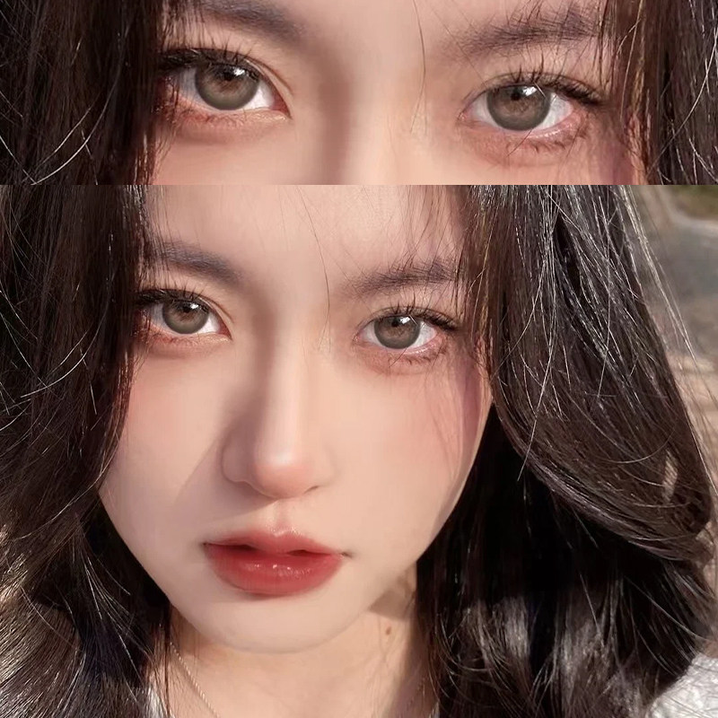 心动时刻美瞳灰色大直径日抛10片装一次性彩色隐形眼镜近视6tb