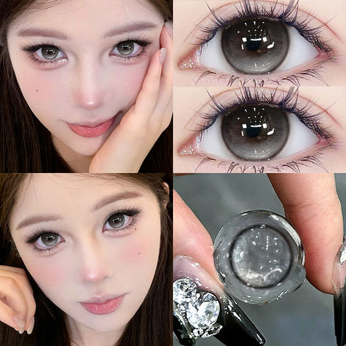 三千梦美瞳himi半年抛灰色混血大小直径隐形眼镜三明治工艺女7ST