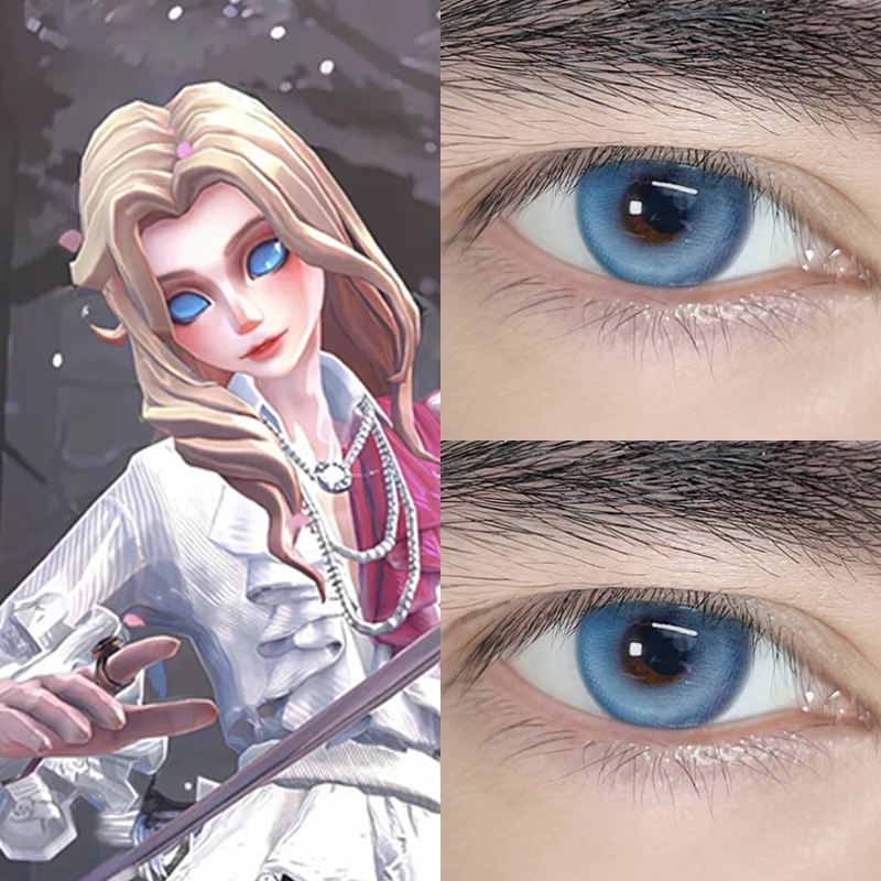 约瑟夫cos美瞳半年抛第五人格漫展大直径蓝色带度数隐形眼镜8tb