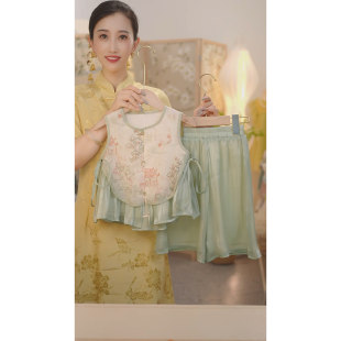 子衿 国风套装 SC472女童夏季 山水阁楼2025新款 新中式 现货