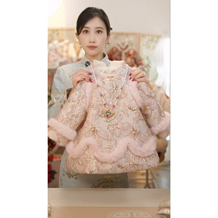 国风夹棉旗袍裙拜年服 不带挂饰GF086女童冬季 金粉世家