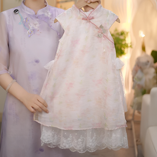 【粉蕊】ZC058女童夏季新中式国风高端仙气连衣旗袍裙
