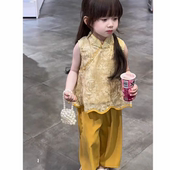 透气清凉2025新款 国风套装 新中式 无袖 金陵 SC338女童夏季