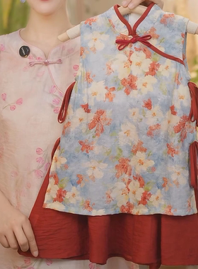 现货【惊鸿】SC326女童夏季新中式水墨画2025新款国风旗袍裙